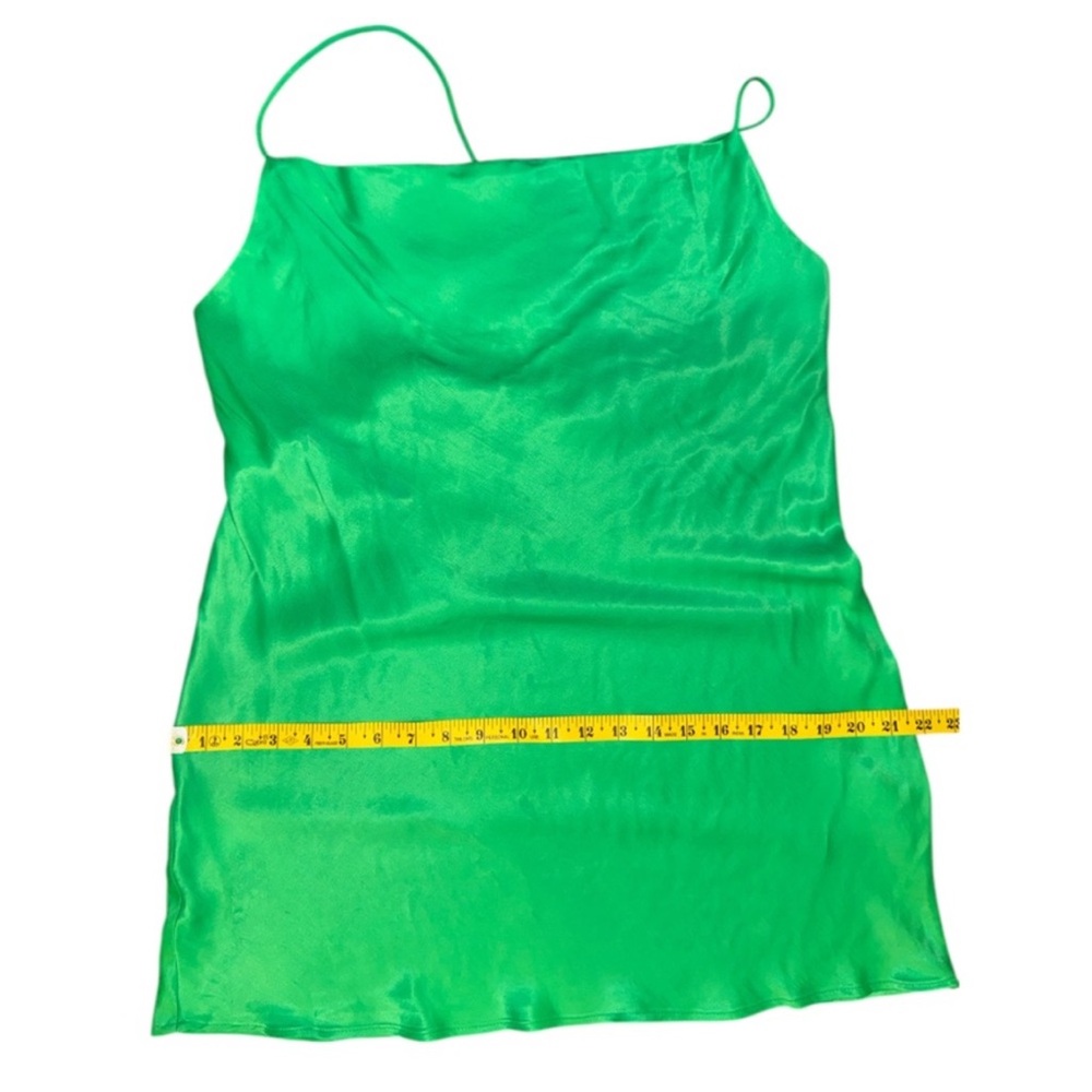 Zara Green Slip Mini Dress With Cross Back - Picture 11 of 12